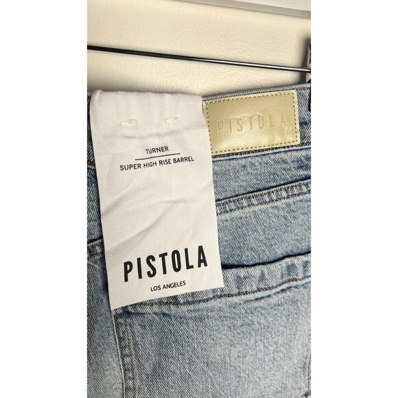 Pistola Turner Super-High Rise Barrel Leg Womens Jeans Provence Blue Size 31 NEW - Picture 10 of 15